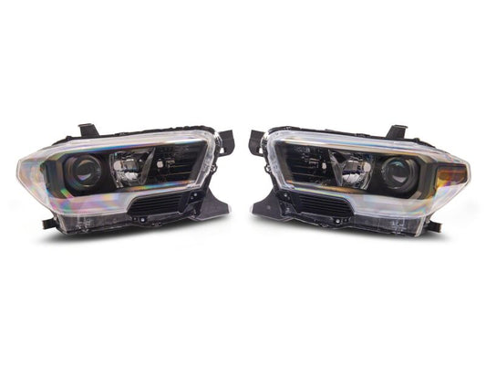Raxiom 16-23 Toyota Tacoma Axial Series OE Replacement Headlights- Black Housing- Clear Lens