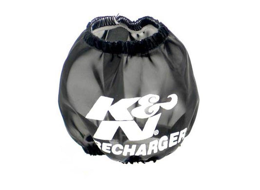 K&N Universal PreCharger Round Tapered Air Filter Wrap Black 3in Base ID x 2in Top ID x 3in H