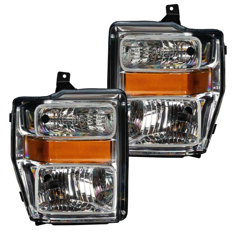Oracle 08-10 Ford F250 Pre-Assembled Halo Headlights - Chrome Housing - w/ BC1 Controller