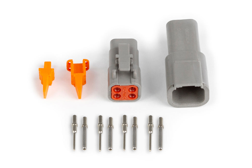 Plug and Pins Only - Matching Set Deutsch DTM-4 Connectors (7.5 Amp)