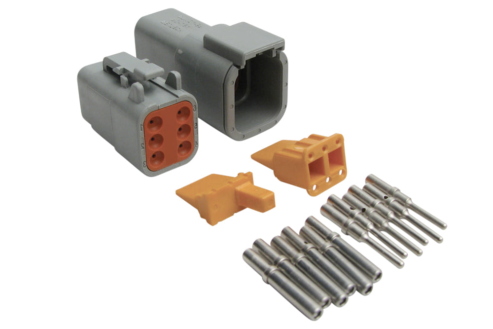 Plug and Pins Only - Matching Set Deutsch DTM-6 Connectors (7.5 Amp)