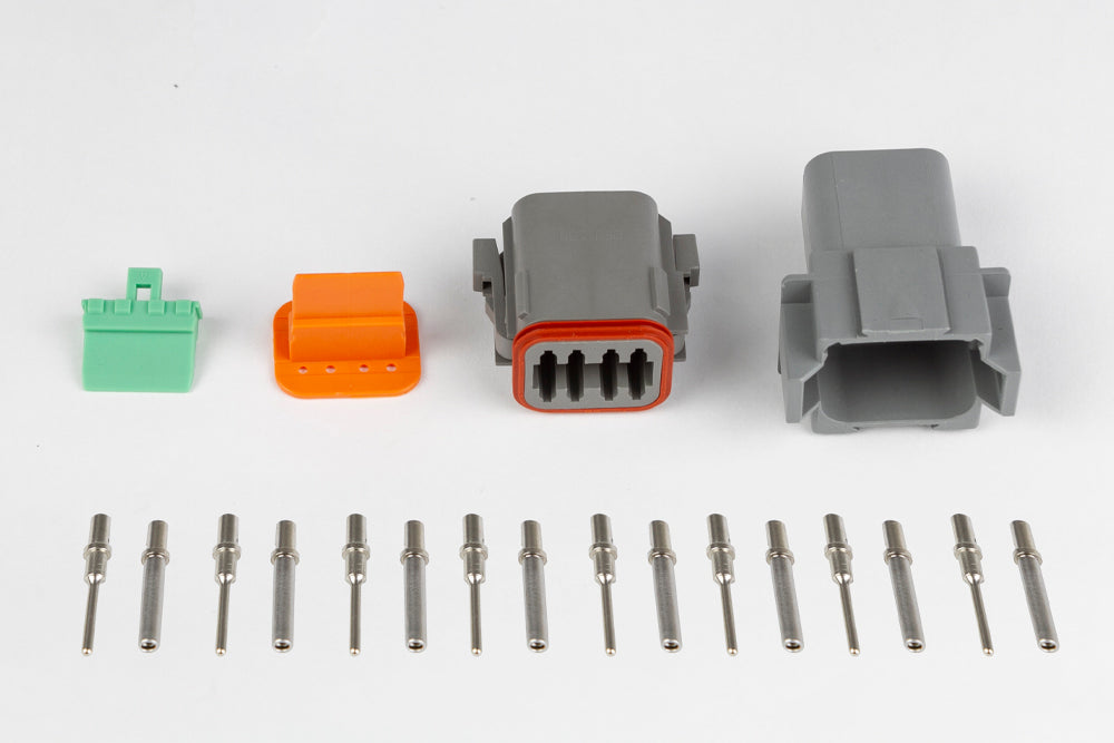 Plug and Pins Only - Matching Set of Deutsch DT-8 Connectors (DT06-8S + DT04-8P) - ( 13 Amp)