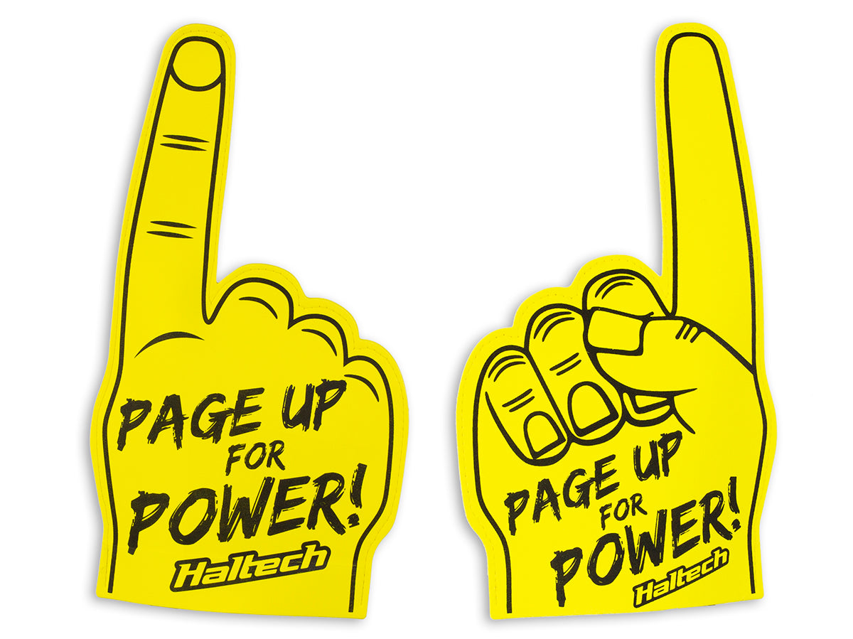 Haltech "Page Up for Power" Foam Finger Size: One Size Fits All Fingers