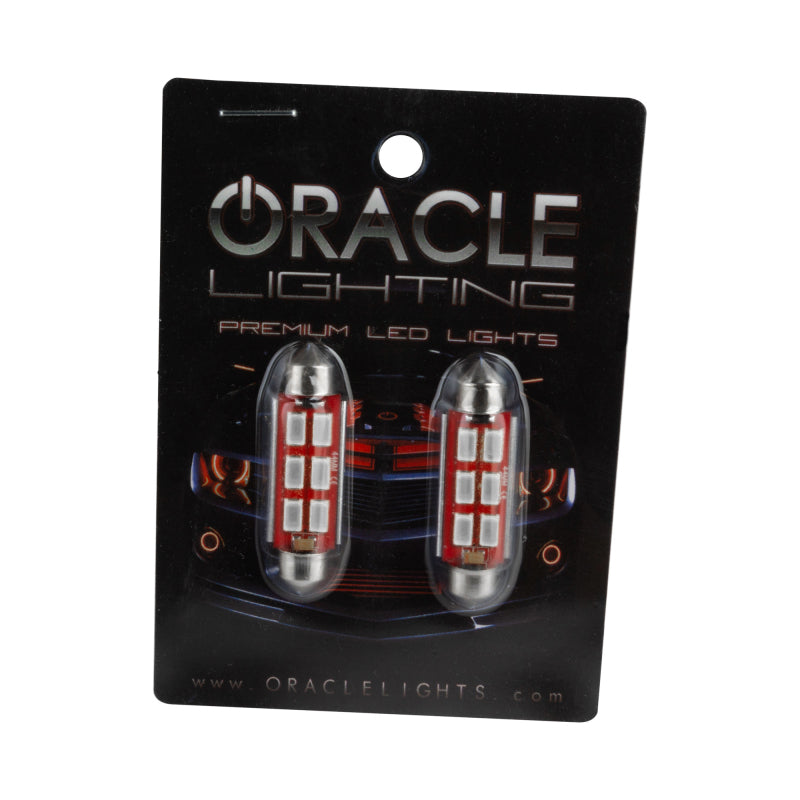 Oracle 44MM 6 LED 3-Chip Festoon Bulbs (Pair) - Red