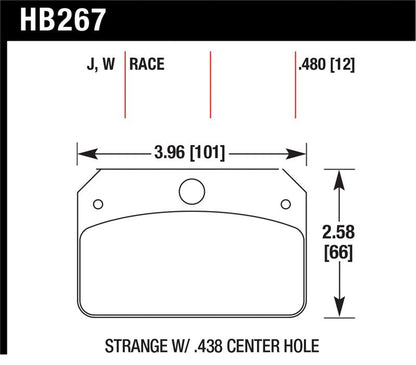 Hawk DTC-30 Brake Pads for Strange Caliper w/ 0.438in Center Hole