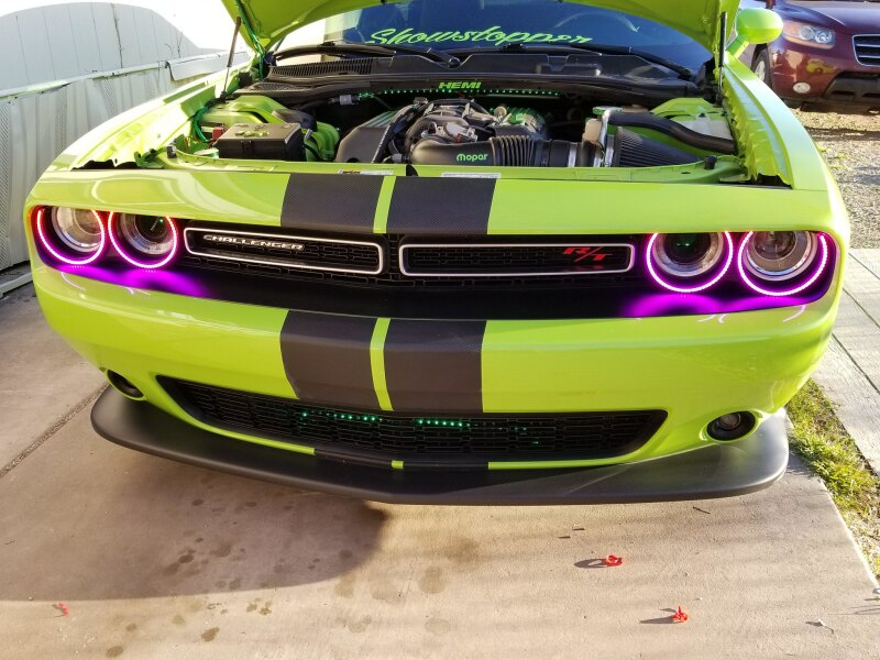Oracle Dodge Challenger 15-21 LED Waterproof Halo Kit - ColorSHIFT w/o Controller
