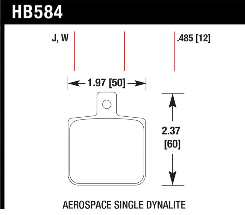Hawk Aerospace Single Dynalite 12mm Thickness DTC-30 Race Brake Pads