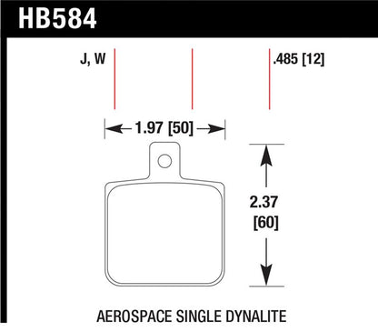 Hawk Aerospace Single Dynalite 12mm Thickness DTC-30 Race Brake Pads