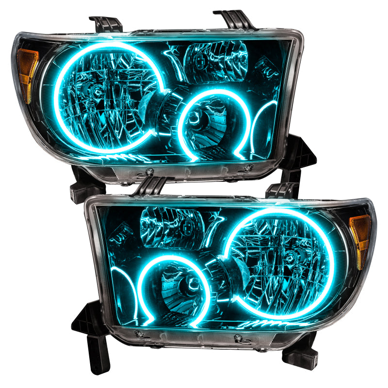 Oracle 07-11 Toyota Tundra Pre-Assembled Headlights - Black Housing - ColorSHIFT