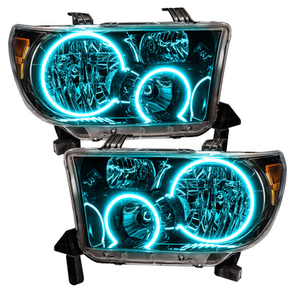 Oracle 07-11 Toyota Tundra Pre-Assembled Headlights - Black Housing - ColorSHIFT