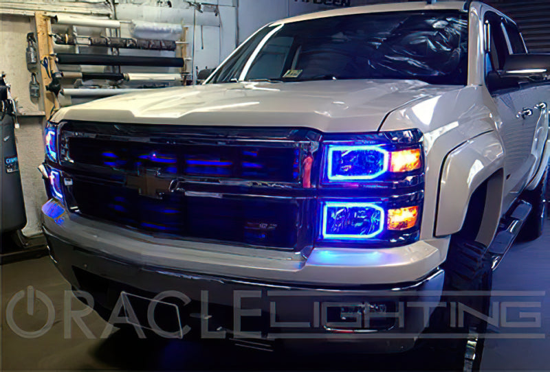 Oracle Chevy Silverado 14-15 Halo Kit Non-Projector Style - ColorSHIFT w/ 2.0 Controller
