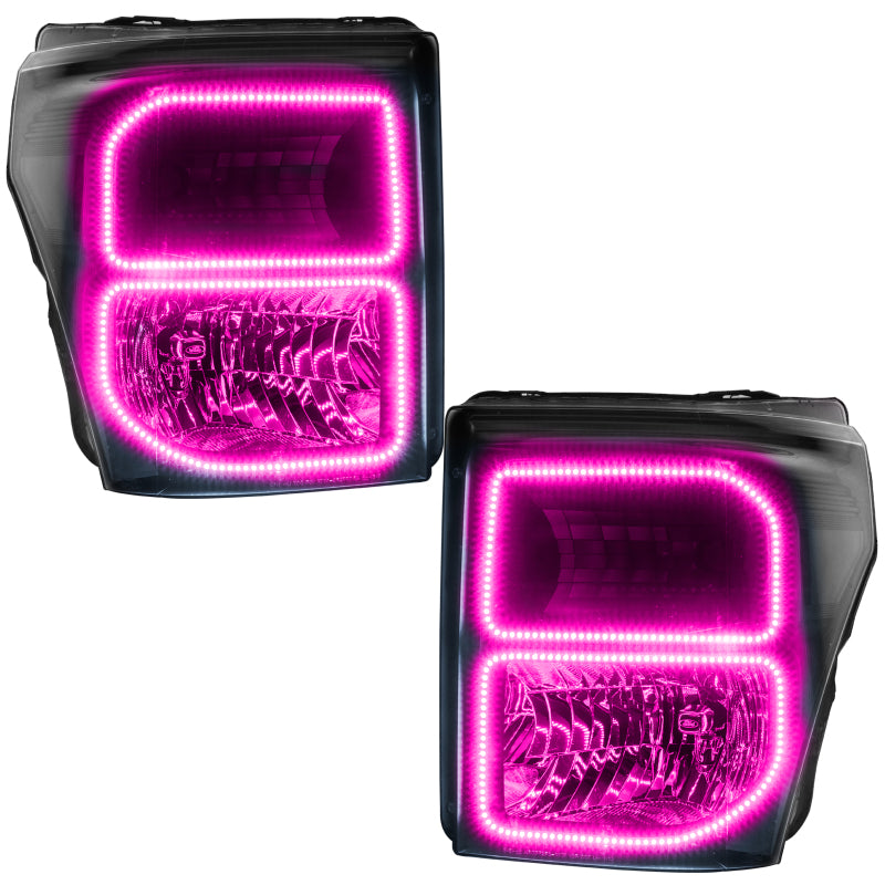 Oracle 11-16 Ford F250/350 LED HL - Black - ColorSHIFT w/ 2.0 Controller