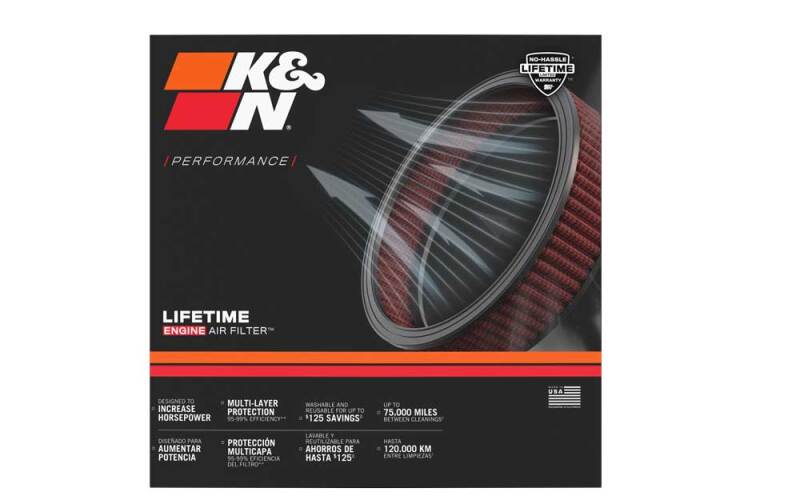 K&N Marine 8in ID x 9in OD x 3in H Round Straight Flame Arrestor