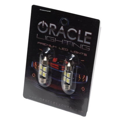 Oracle 33MM 4 LED 3-Chip Festoon Bulbs (Pair) - Cool White