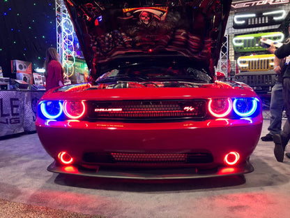 Oracle Dodge Challenger 08-14 LED Waterproof Fog Halo Kit - Amber