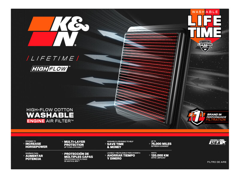 K&N Replacement Air Filter CADILLAC SRX 3.6L-V6; 04-06