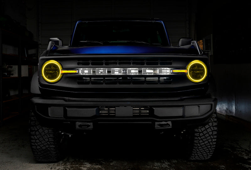 Oracle 21-22 Ford Bronco Headlight Halo Kit w/DRL Bar - Base Headlights -w/No Controller