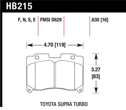 Hawk 93-98 Toyota Supra TT HT-10 Race Front Brake Pads