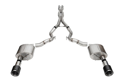 Corsa 2024 Ford Mustang GT Convertible 3in Sport Cat-Back Exhaust - 4.5in Carbon Fiber Tips