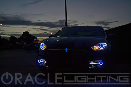 Oracle Dodge Dart 13-16 WP LED Projector Fog Halo Kit - ColorSHIFT