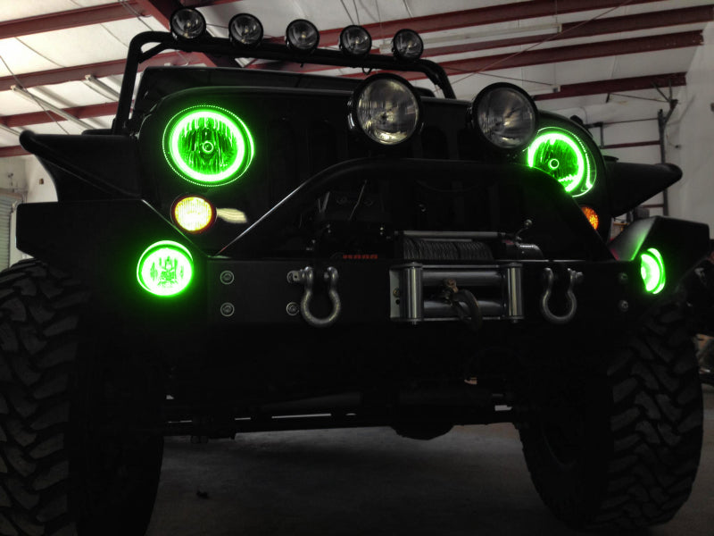 Oracle Jeep Wrangler JK 07-17 LED Waterproof Halo Kit - ColorSHIFT w/ Simple Controller