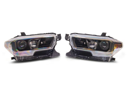 Raxiom 16-23 Toyota Tacoma Axial Series OE Replacement Headlights- Black Housing- Clear Lens