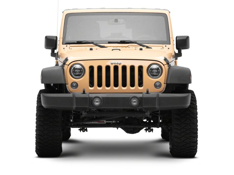 Raxiom 07-18 Jeep Wrangler Axial Series 7-Inch LED Headlights w DRL/ Black Housing - Clear Lens