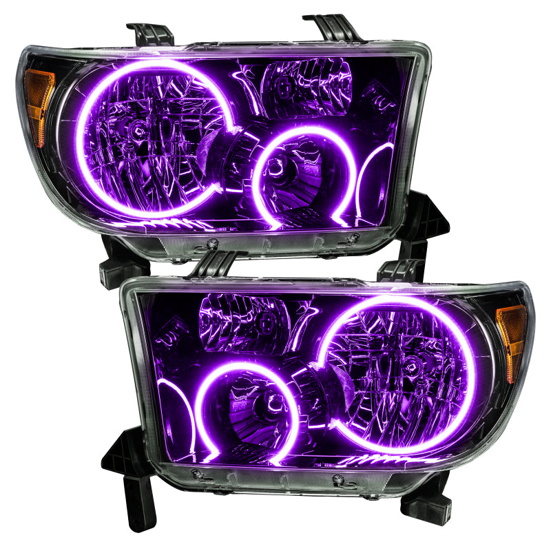 Oracle 07-11 Toyota Tundra Pre-Assembled Headlights - Black Housing - ColorSHIFT