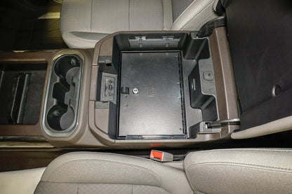 Tuffy Console Safe W/ Keyed Lock For Chevrolet Silverado And Gmc Sierra W/ Flow Thru Console