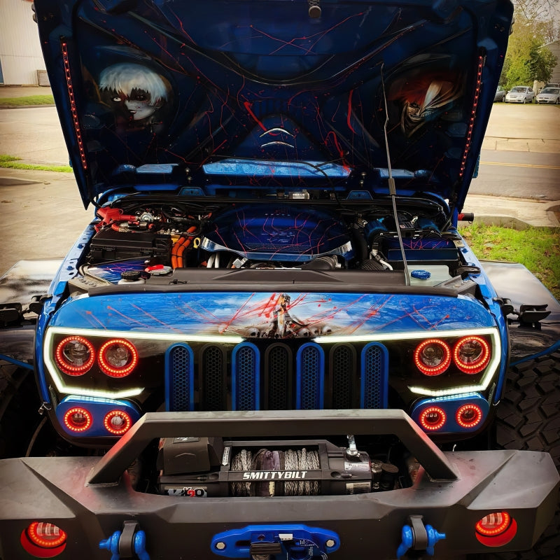 Oracle Vector Jeep Wrangler JK Grille Halo Kit - ColorSHIFT 2
