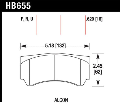 Hawk Alcon RC4498X600 Street HP Plus Brake Pads