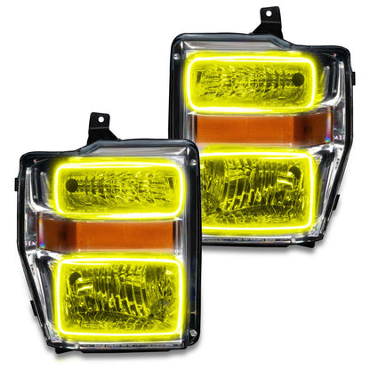 Oracle 08-10 Ford F250 Pre-Assembled Halo Headlights - Chrome Housing - w/ 2.0 Controller
