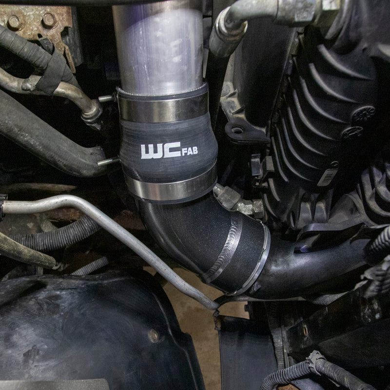 Wehrli 06-10 GM LBZ/LMM Duramax Passenger Side Intercooler Outlet Elbow Kit - WCFab Grey