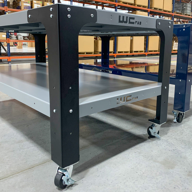 Wehrli Modular Steel Work Bench Leg Kit 40in Tall x .120in Thick - Flat Black
