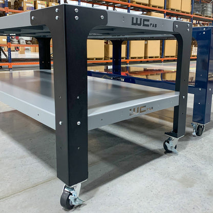 Wehrli Modular Steel Work Bench Leg Kit 40in Tall x .120in Thick - Flat Black