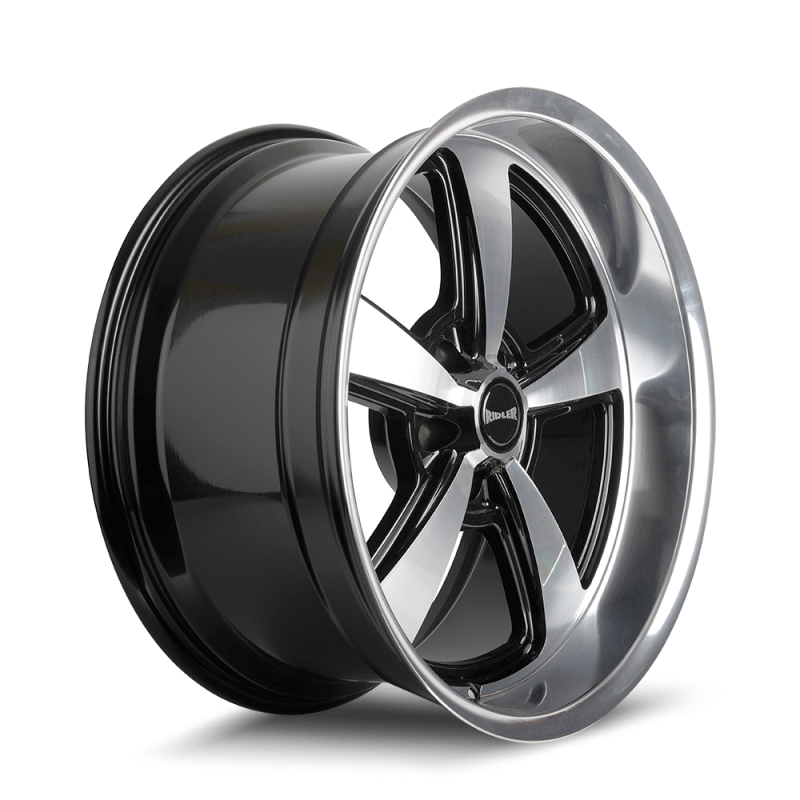 Ridler 652 20x10 / 5x127 BP / 0mm Offset / 83.82mm Hub Gls Blk w/ Diamond Cut Face & Lip Wheel