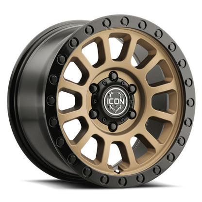 ICON Hulse 18x9 / 6x5.5 / 0mm / 5in BS Satin Bronze w/ Gloss Black Lip