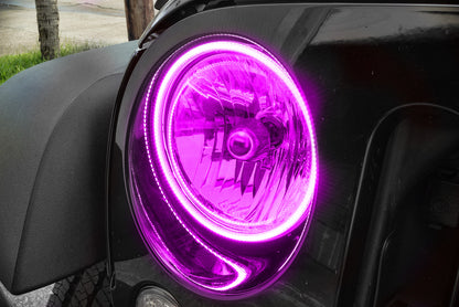 Oracle Jeep Wrangler JK 07-17 LED Waterproof Halo Kit - ColorSHIFT w/o Controller