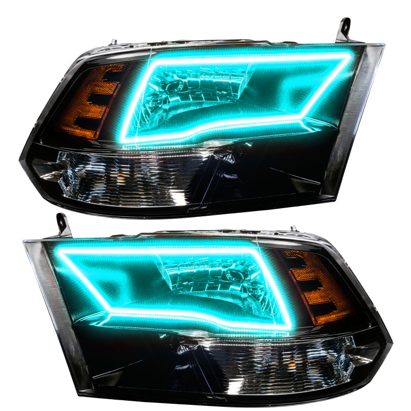Oracle 09-17 RAM 1500 Quad Pre-Assembled Headlights Blk Housing - w/ Simple Controller