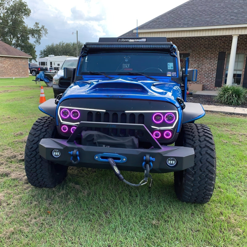 Oracle Vector Jeep Wrangler JK Grille Halo Kit - ColorSHIFT w/o Controller