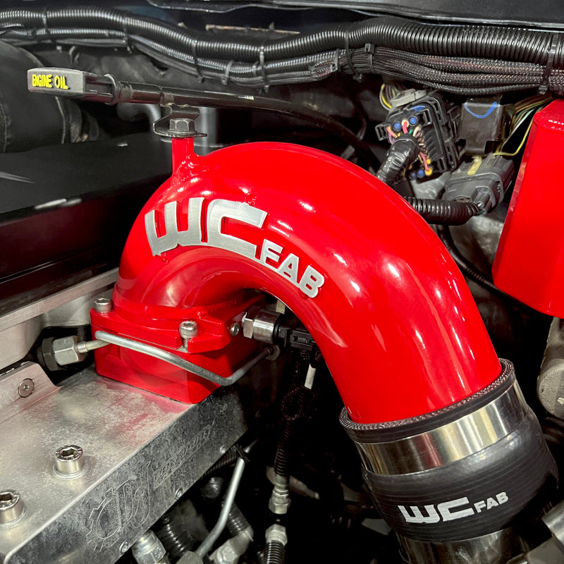 Wehrli 03-07 Dodge 5.9L Cummins 3.5in Intake Horn & Driver Side Intercooler Pipe Kit - Flat Black