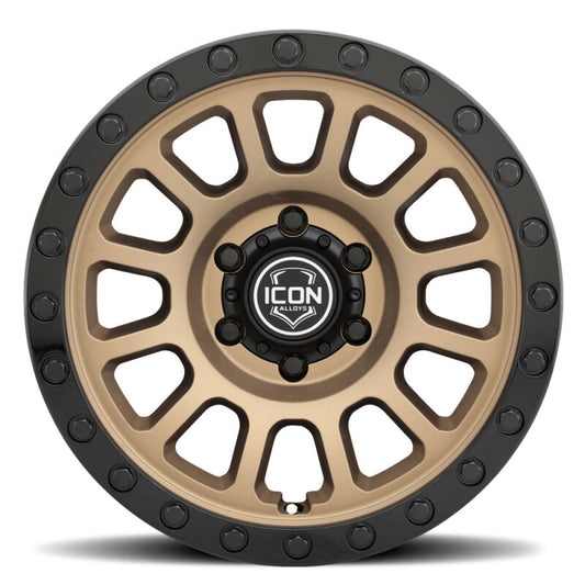 ICON Hulse 18x9 / 6x5.5 / 0mm / 5in BS Satin Bronze w/ Gloss Black Lip