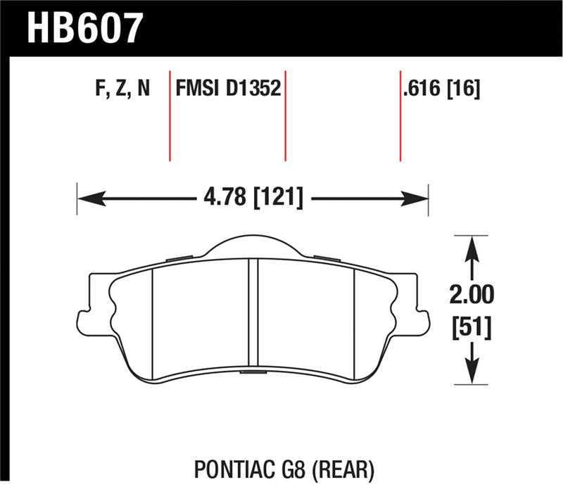 Hawk 08-09 Pontiac G8 3.6 Base/6.0 Performance Ceramic Street Rear Brake Pads