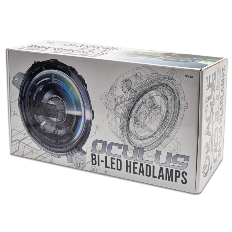 Oracle Oculus Bi-LED Projector Headlights for Jeep JL/Gladiator JT Satin Silver 5500K