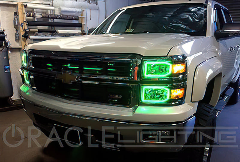 Oracle Chevy Silverado 14-15 Halo Kit Non-Projector Style - ColorSHIFT w/ 2.0 Controller