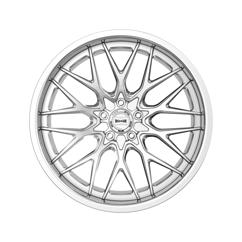 Ridler 681 22x10.5 / 5x120.65 BP / 10mm Offset / 83.82mm Hub Brushed w/ Polished Lip Wheel