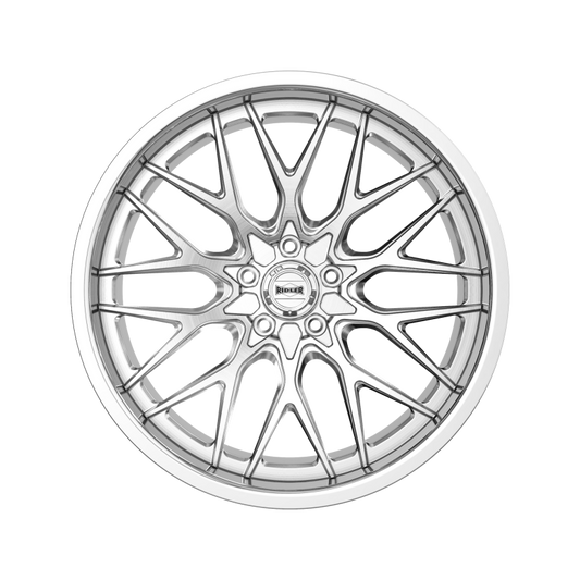 Ridler 681 22x9 / 5x120.65 BP / 0mm Offset / 83.82mm Hub Brushed w/ Polished Lip Wheel
