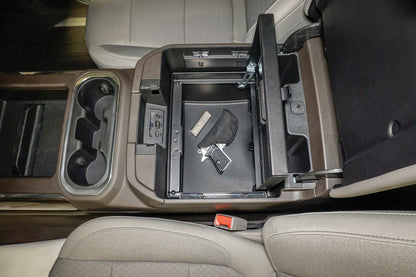 Tuffy Console Safe W/ Keyed Lock For Chevrolet Silverado And Gmc Sierra W/ Flow Thru Console