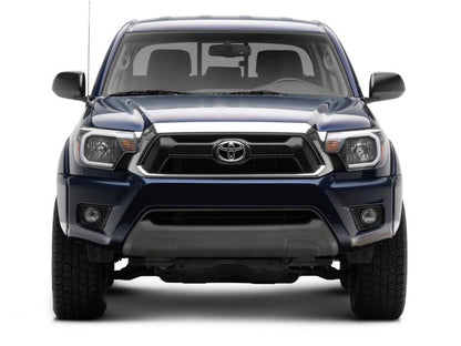 Raxiom 12-15 Toyota Tacoma Axial Series Headlights/Seq LED Bar- Black- Clear Lens