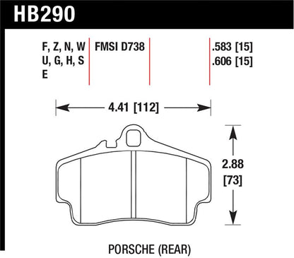 Hawk Porsche HPS Street Rear Brake Pads